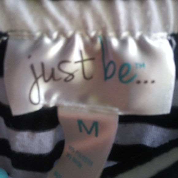 Just Be Women's Size Medium Black White Striped Maxi Skirt - Picture 4 of 5